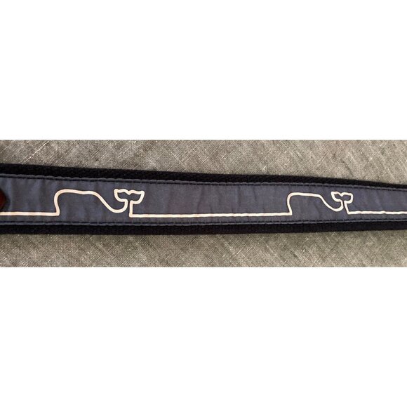 Vineyard Vines Shep Ian Blue Whales Brown Leather Reversible Sports Belt 30 - Picture 1 of 8